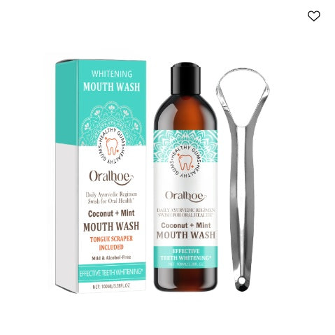 Oralhoe Coconut Mint Mouth Wash, Whitening Teeth Yellow Teeth Stains Tongue Coating Clean Breath Oral Care